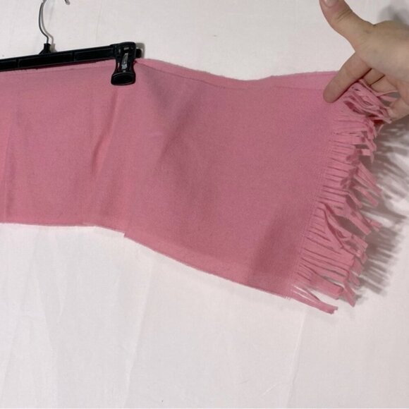 Vintage Pendleton Pink 100% Virgin Wool Long Scarf With Fringe - Picture 5 of 16